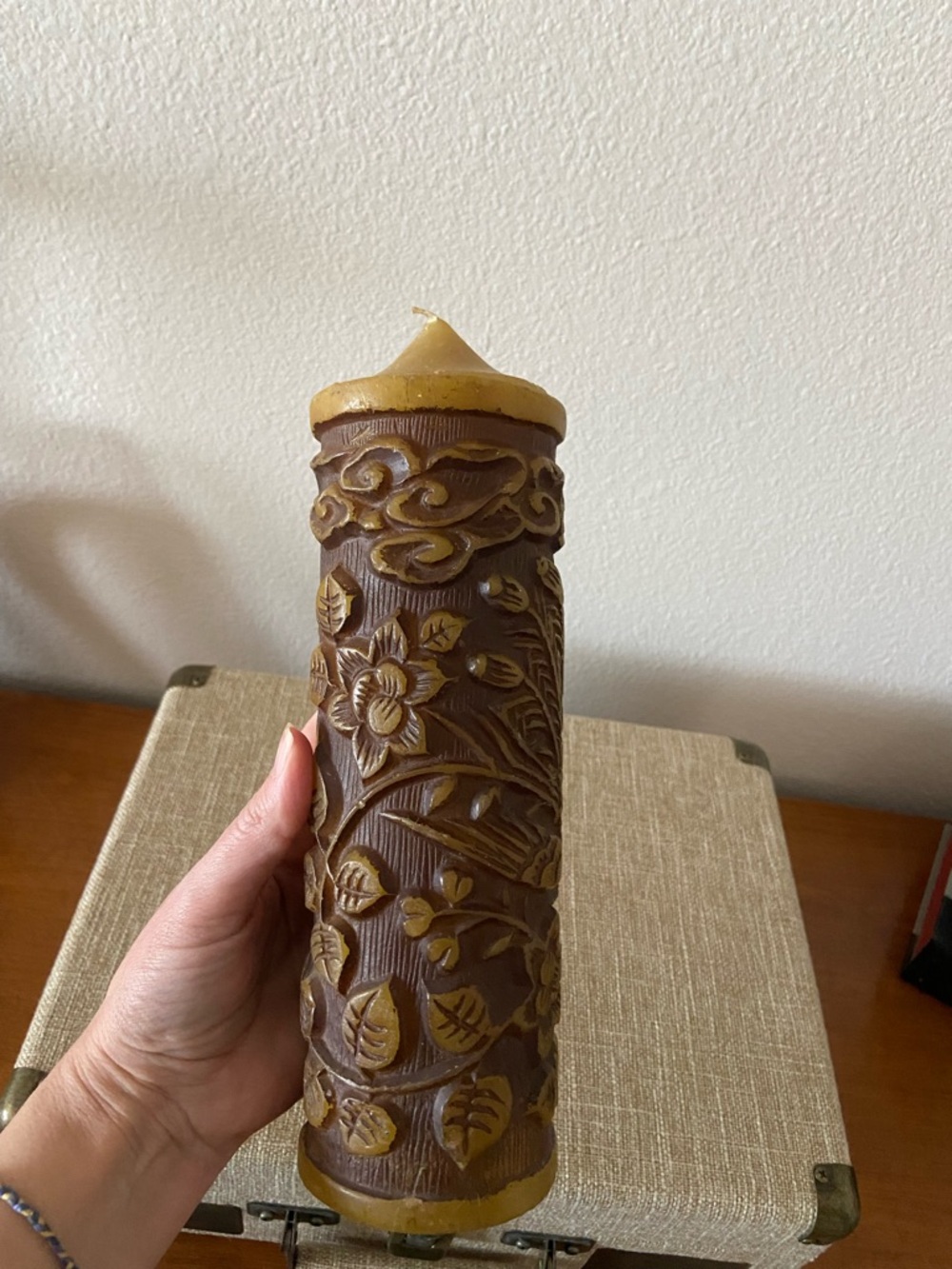 Hallmark Vintage Carved Pillar Candle